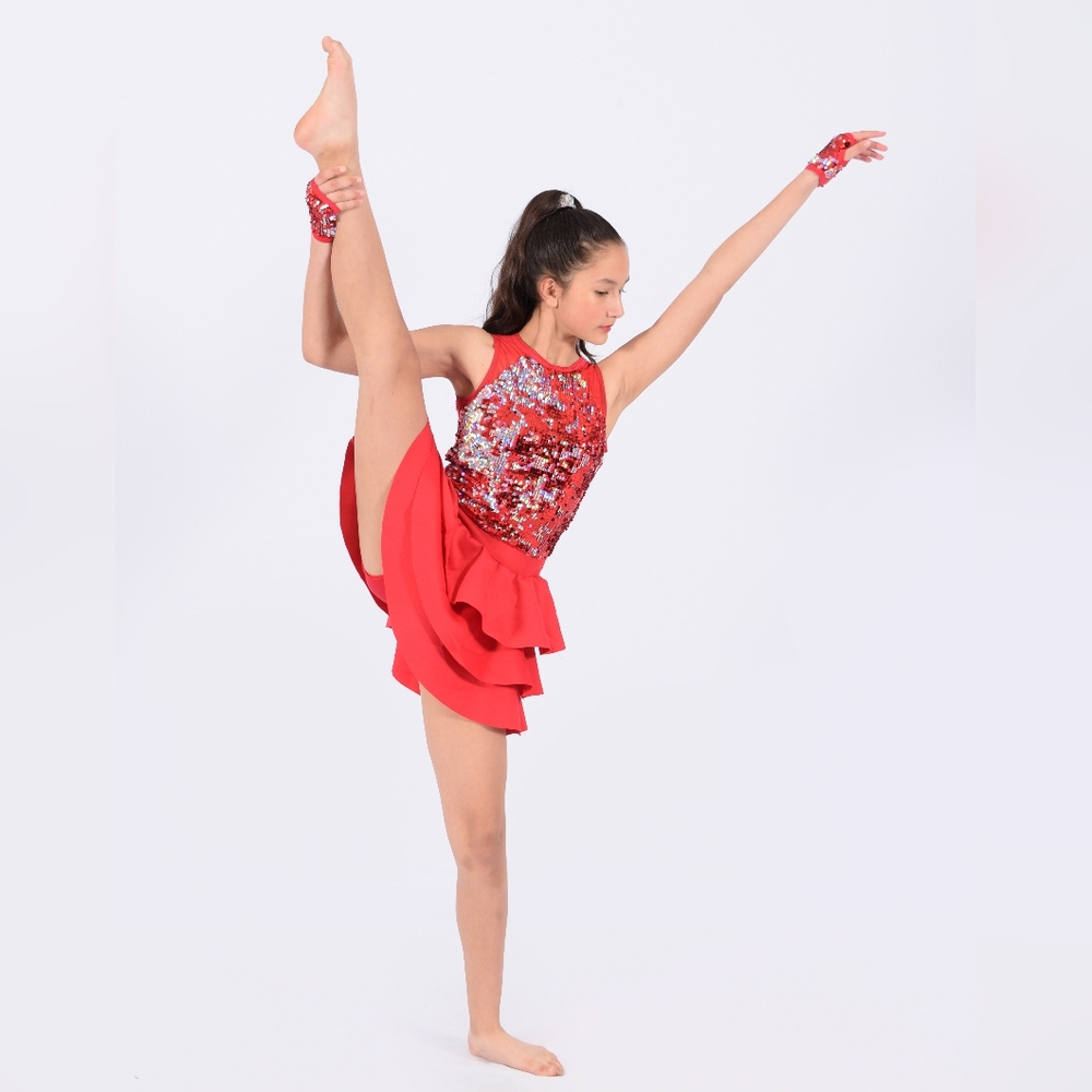 Weissman Red Dance Costume Jazz Dress Size SA- Small